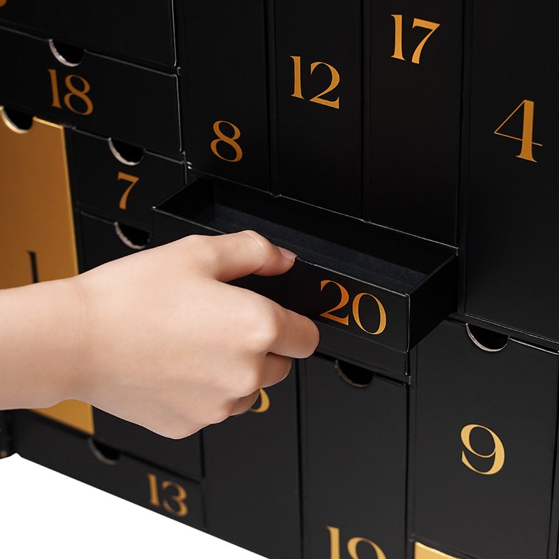 Custom Advent Calendar Empty Luxury Cardboard Paper Gift Beauty Cosmetic Box Countdown Christmas Advent Calendar Box