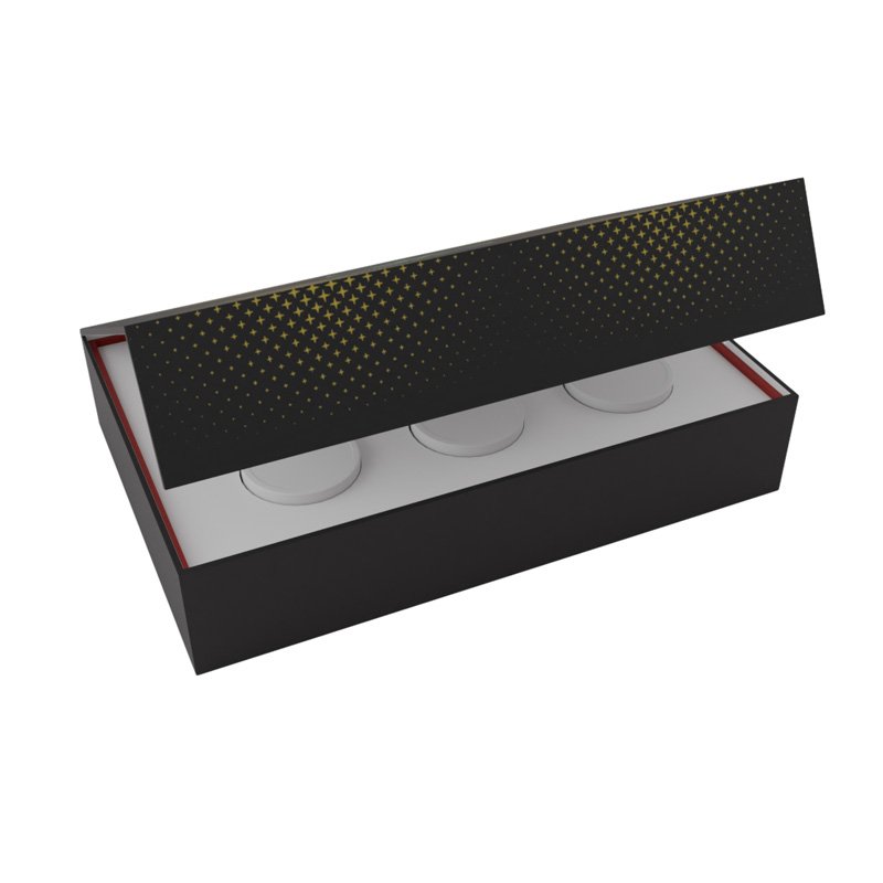 New Style Rectangular Solid with EVA Insert Magnetic Clamshell Paper Box Packaging for Tin Cans Jar Case