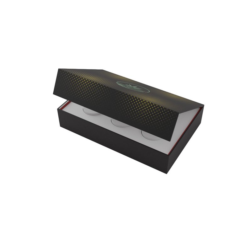 New Style Rectangular Solid with EVA Insert Magnetic Clamshell Paper Box Packaging for Tin Cans Jar Case