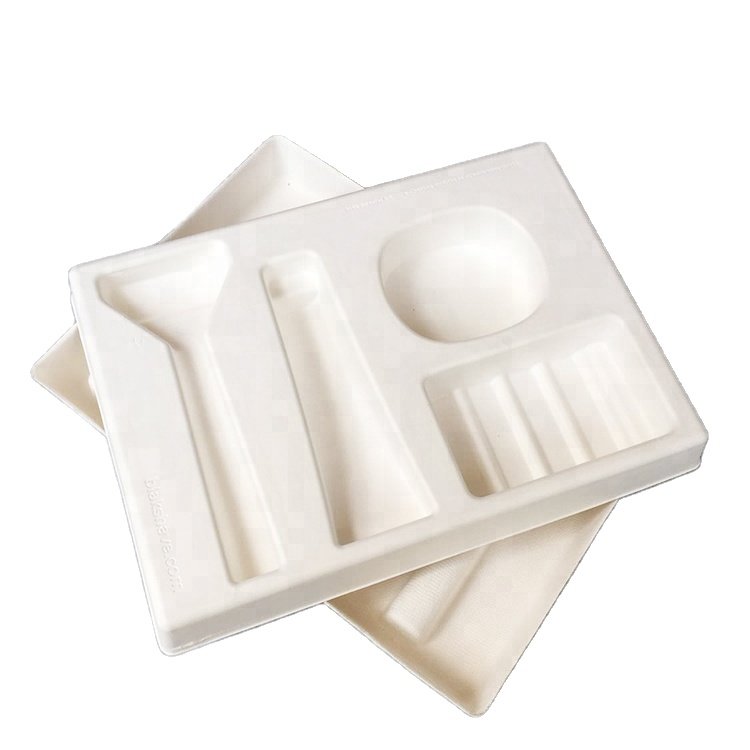Custom Razor Packaging Molded Fiber Tray Wet Press Molded Paper Pulp Inner Packaging Tray