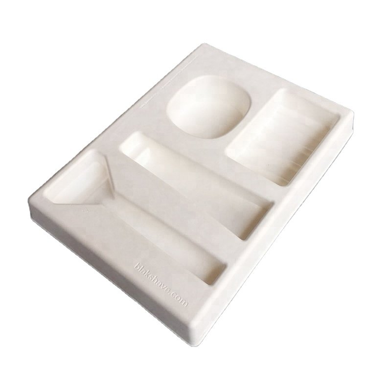 Custom Razor Packaging Molded Fiber Tray Wet Press Molded Paper Pulp Inner Packaging Tray