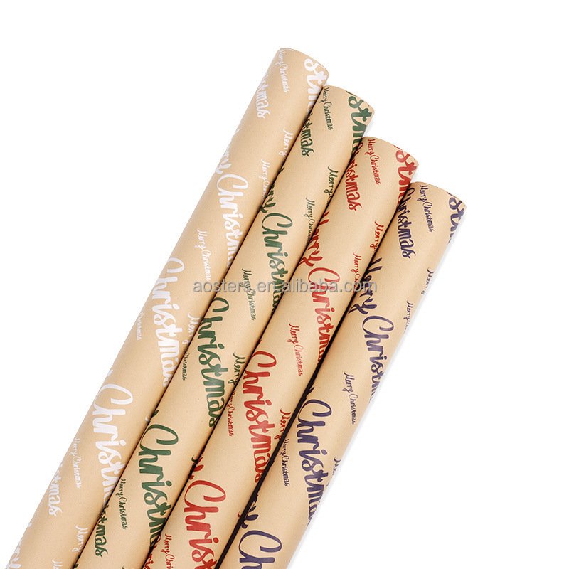 New arrival gift wrapping kraft colored paper quality christmas gift wrap paper rolls