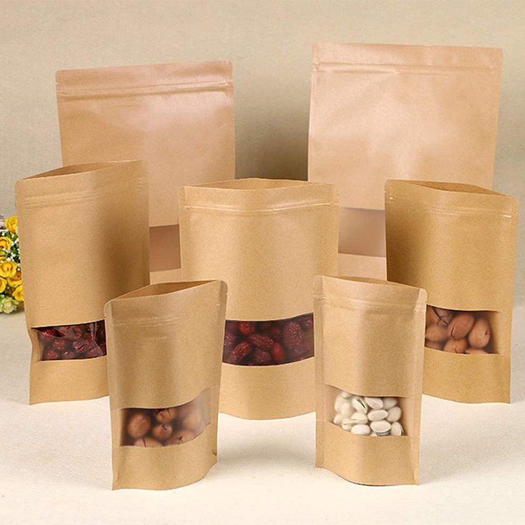 Custom Bolsa De Papel Small Gift Shopping Food Packaging Black White Pink Brown Craft Kraft Paper Bags With Your Own Logo