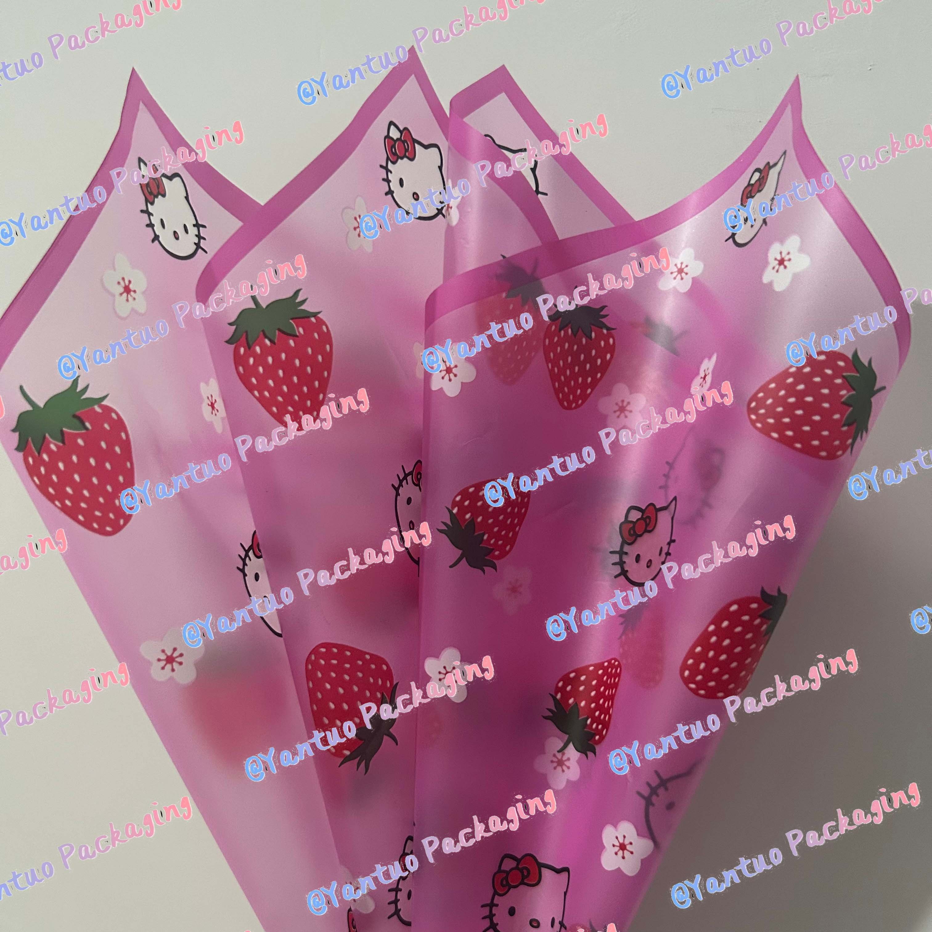 Strawberry HK Design Flower Wrapping Paper Translucent Waterproof Flower Wrapping Paper Florist Packaging Materials