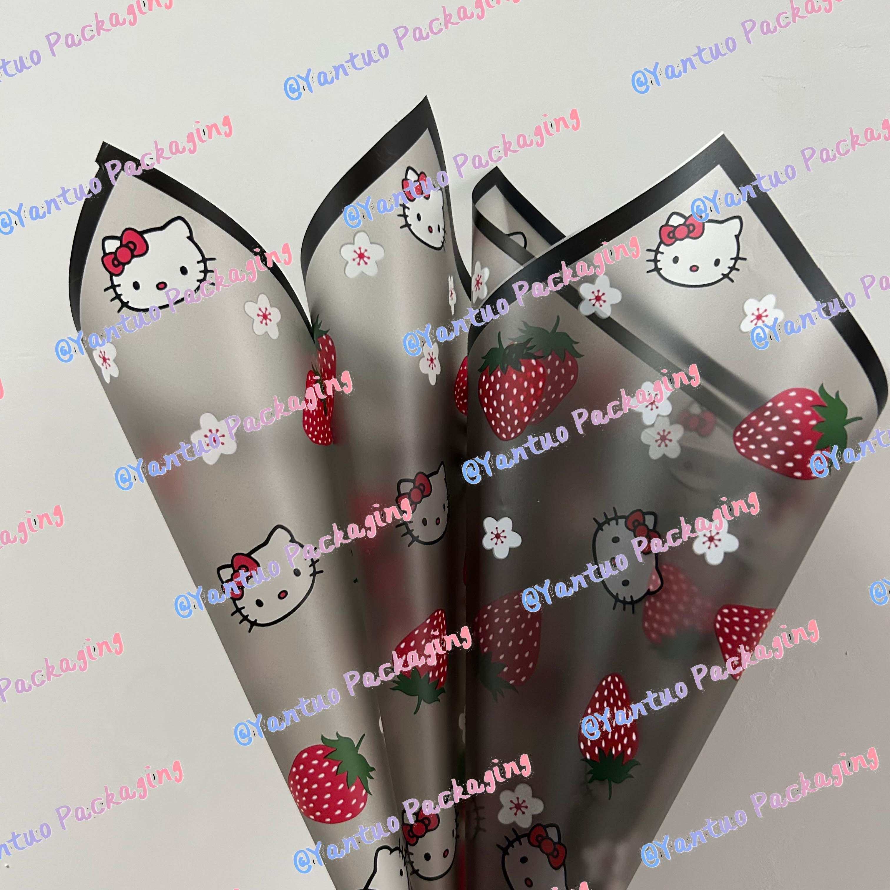 Strawberry HK Design Flower Wrapping Paper Translucent Waterproof Flower Wrapping Paper Florist Packaging Materials