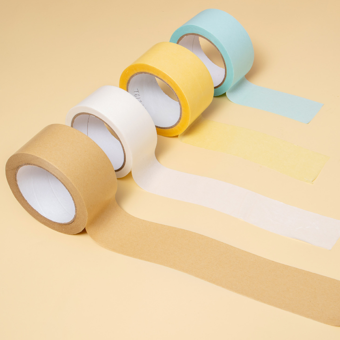 Custom Printed Logo Black Brown Water Activated Gummed Reinforced Self Adhesive Fragile Packing Kraft Paper Tape