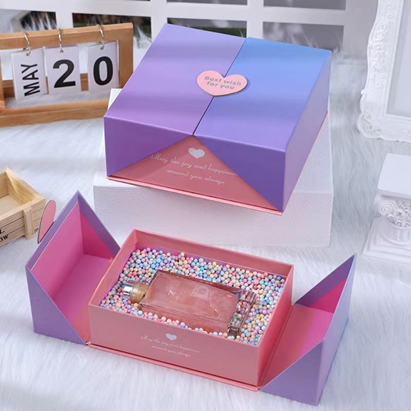 Custom Logo Double Door Open Magnetic Rigid Cardboard Gift Cosmetics Skin Care Packaging Paper Box