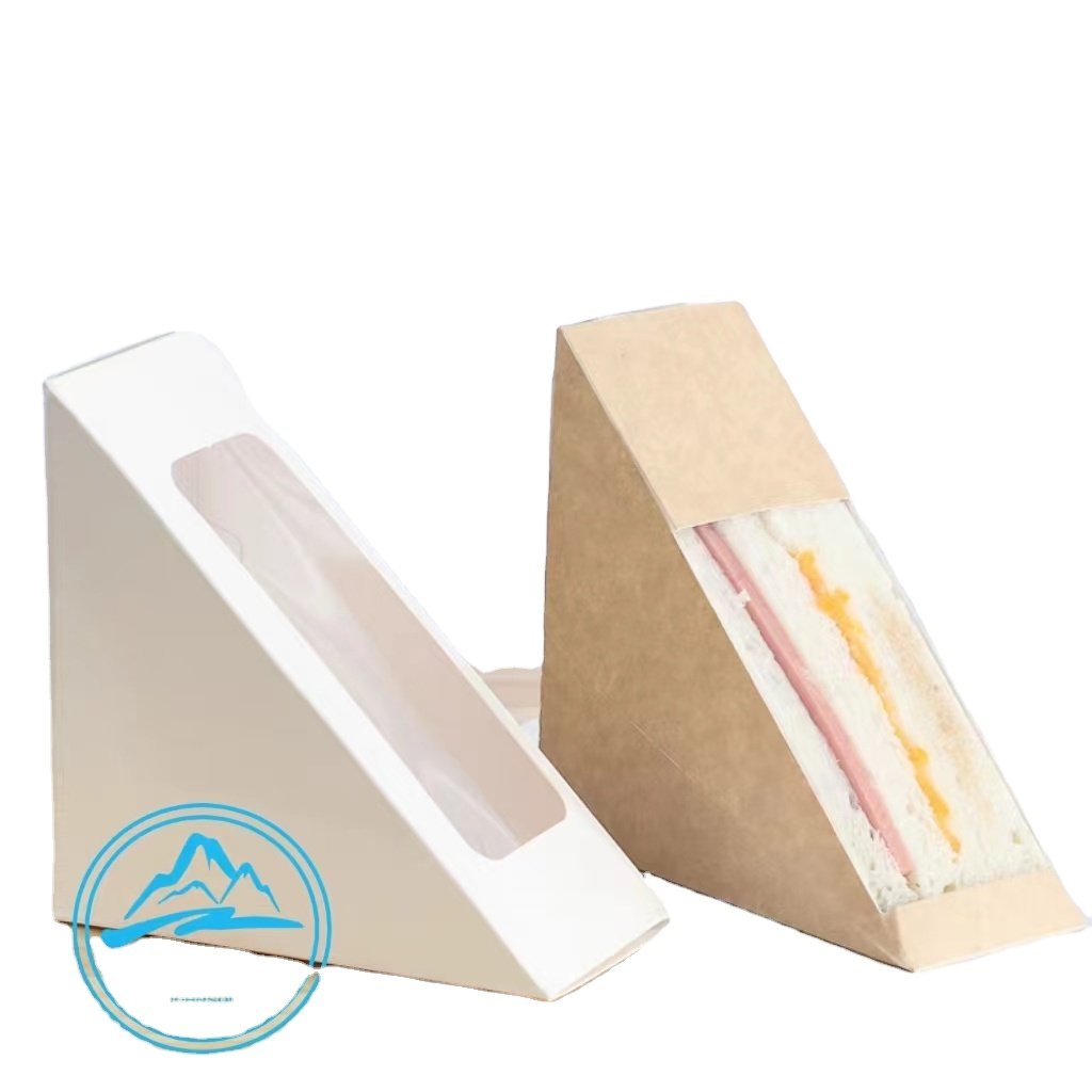 Cheap Custom Logo Bread Wrapping Packaging Paper Boxes Breakfast Sandwich Box
