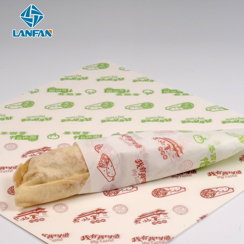 Custom Food Grade Sandwich Hamburger Wrapping Packaging Wax Paper