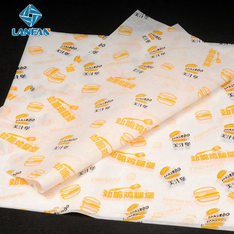 Custom Food Grade Sandwich Hamburger Wrapping Packaging Wax Paper