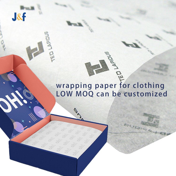 Custom color gold printed branded logo gift clothing food packaging flower wrapping tissue paper