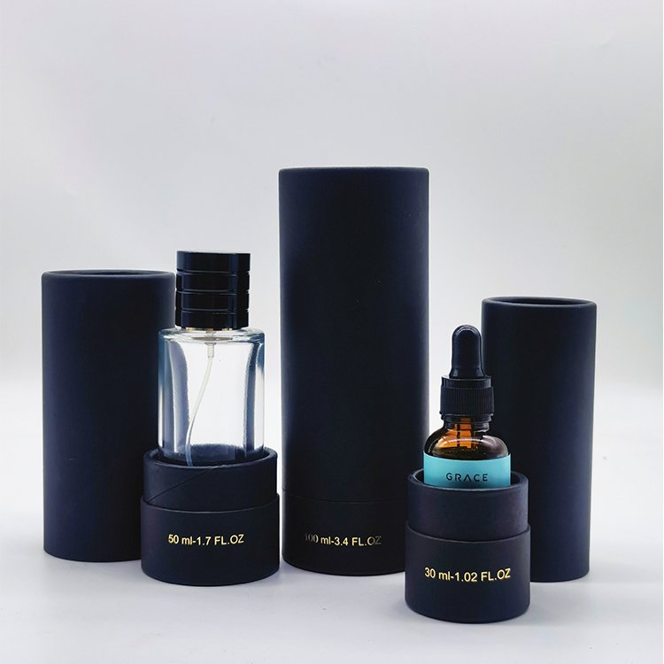 Eco friendly cardboard cosmetic paper tube beard oil bottle packaging tubes