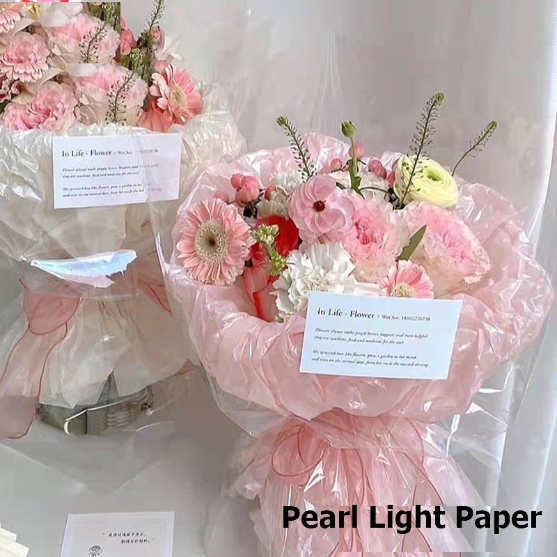 Bulk Wholesale 20 sheet/Pack Flower Gift Bouquet Packaging Paper Lined With Hand Kneaded Paper Pearl Light Tissue Paper