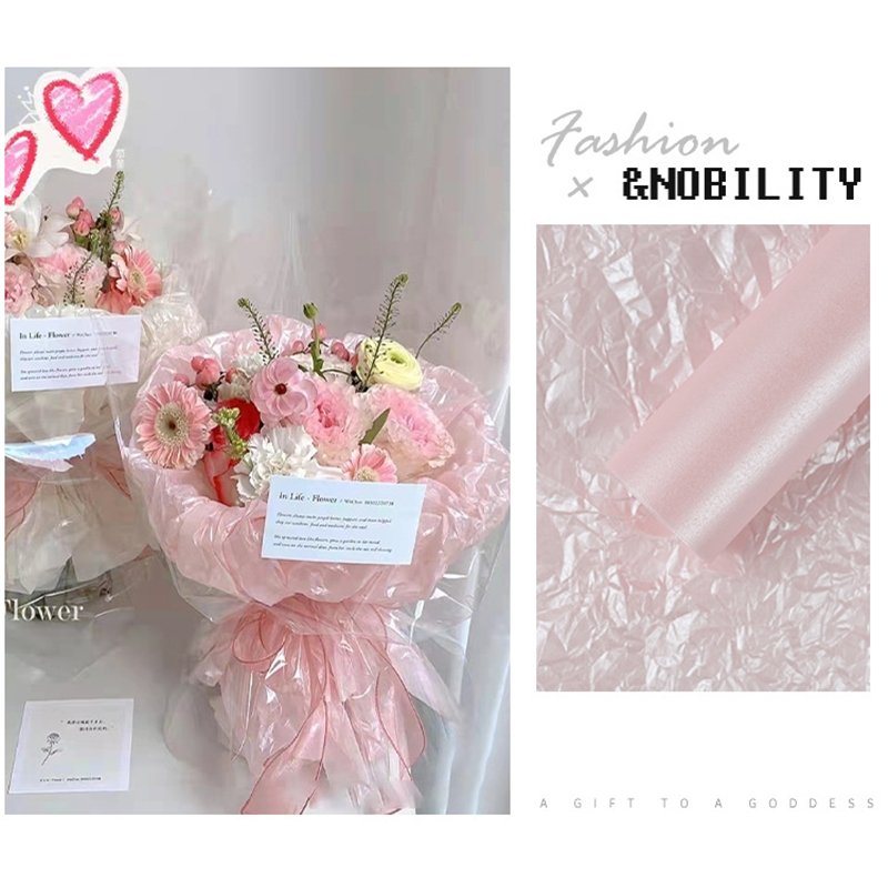 Bulk Wholesale 20 sheet/Pack Flower Gift Bouquet Packaging Paper Lined With Hand Kneaded Paper Pearl Light Tissue Paper