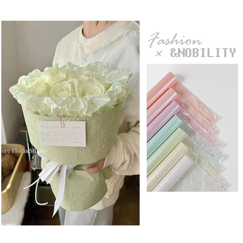 Bulk Wholesale 20 sheet/Pack Flower Gift Bouquet Packaging Paper Lined With Hand Kneaded Paper Pearl Light Tissue Paper