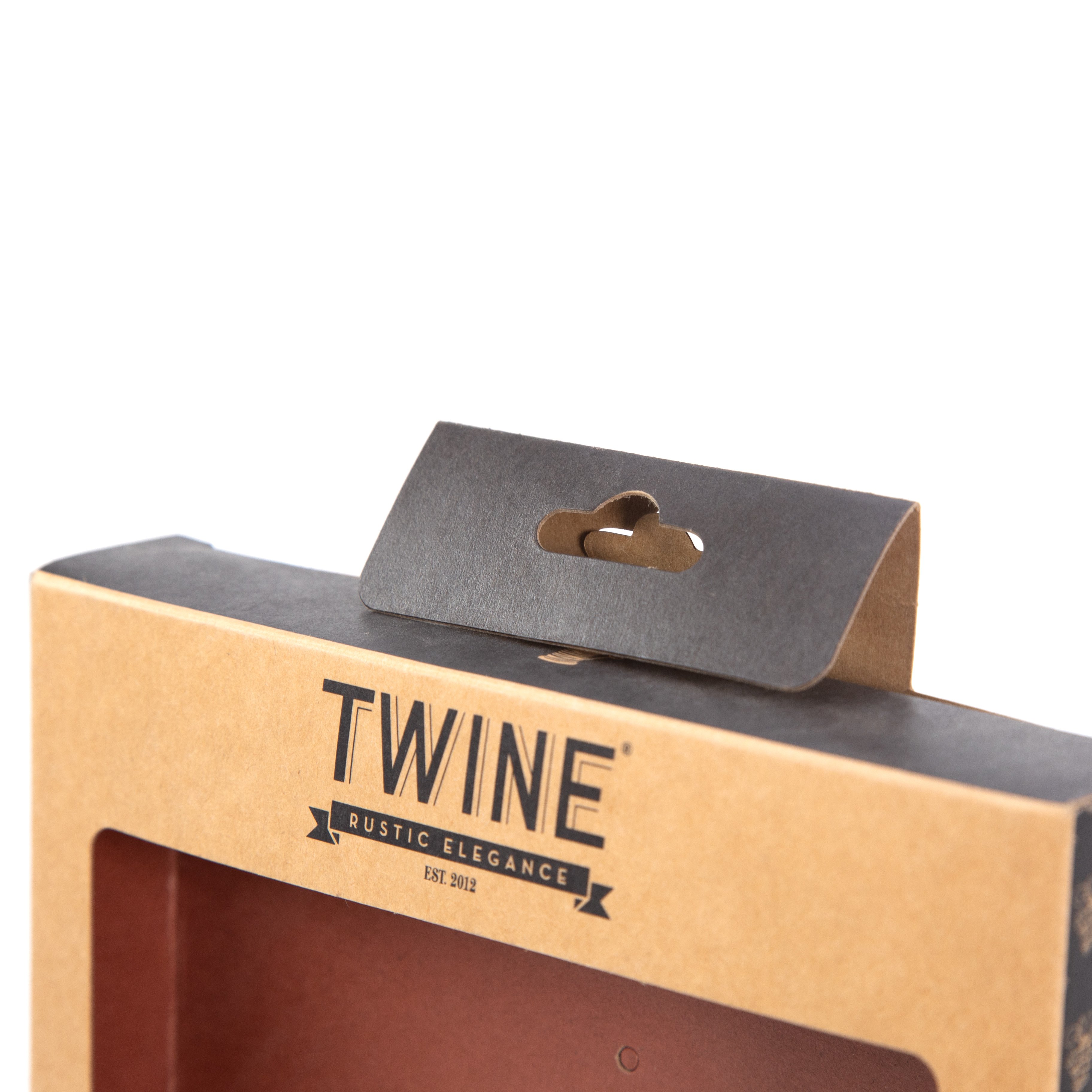 High Quality Custom Shipping Cardboard Kraft Packaging Box with Printed Inserts and Hanging Holes cookie box with window