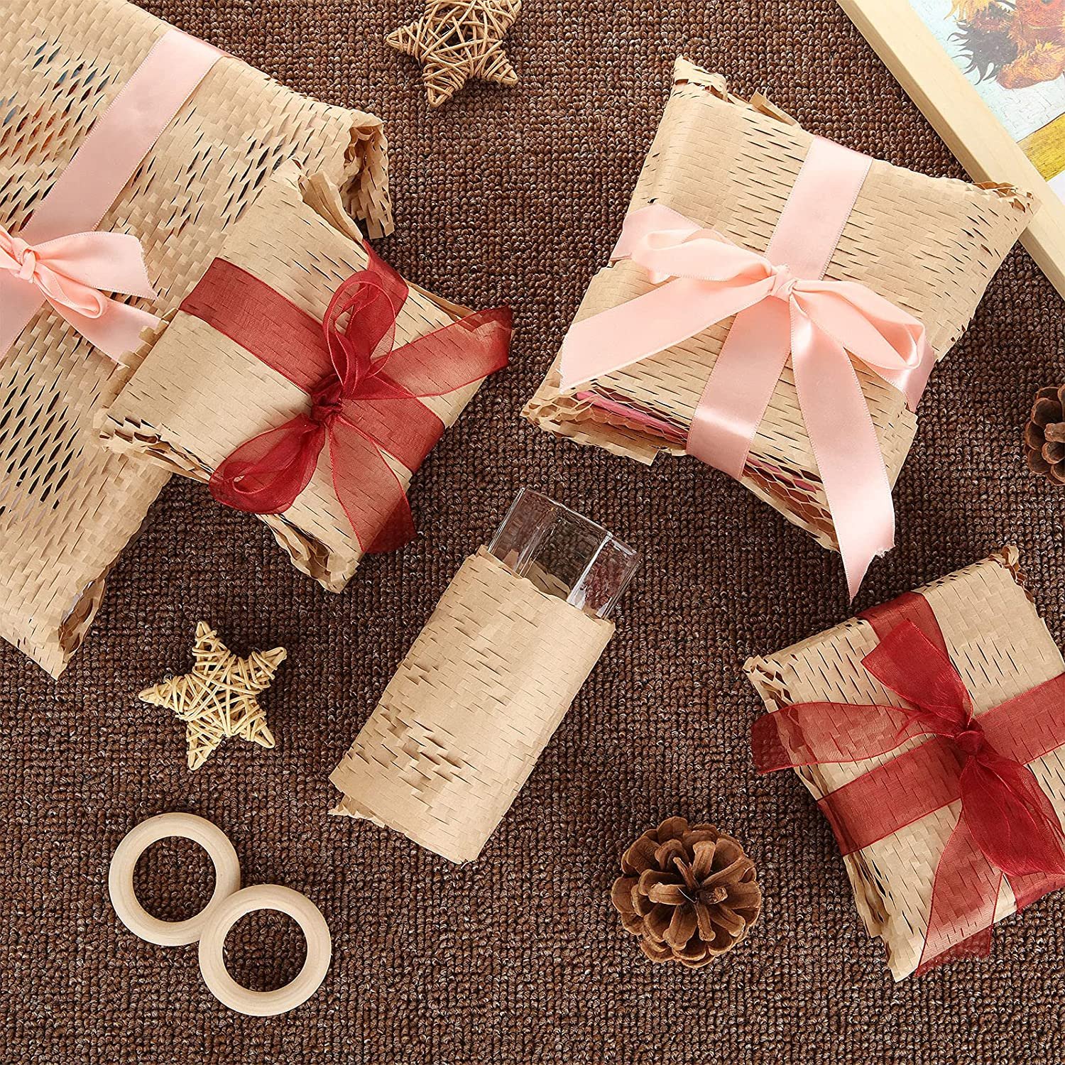 GDCX Wide Craft Recycled Craft Honeycomb Paper Colors Christmas Wrapping Paper Roll For Gift Wrapping Paper Roll