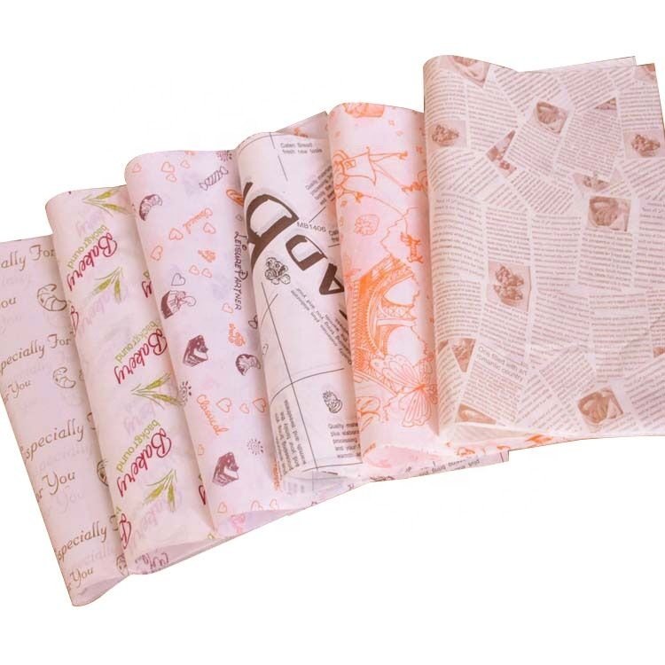 Custom Food Grade Sandwich Packaging Paper Baking Wrapping Sheets Printed Greaseproof Paper