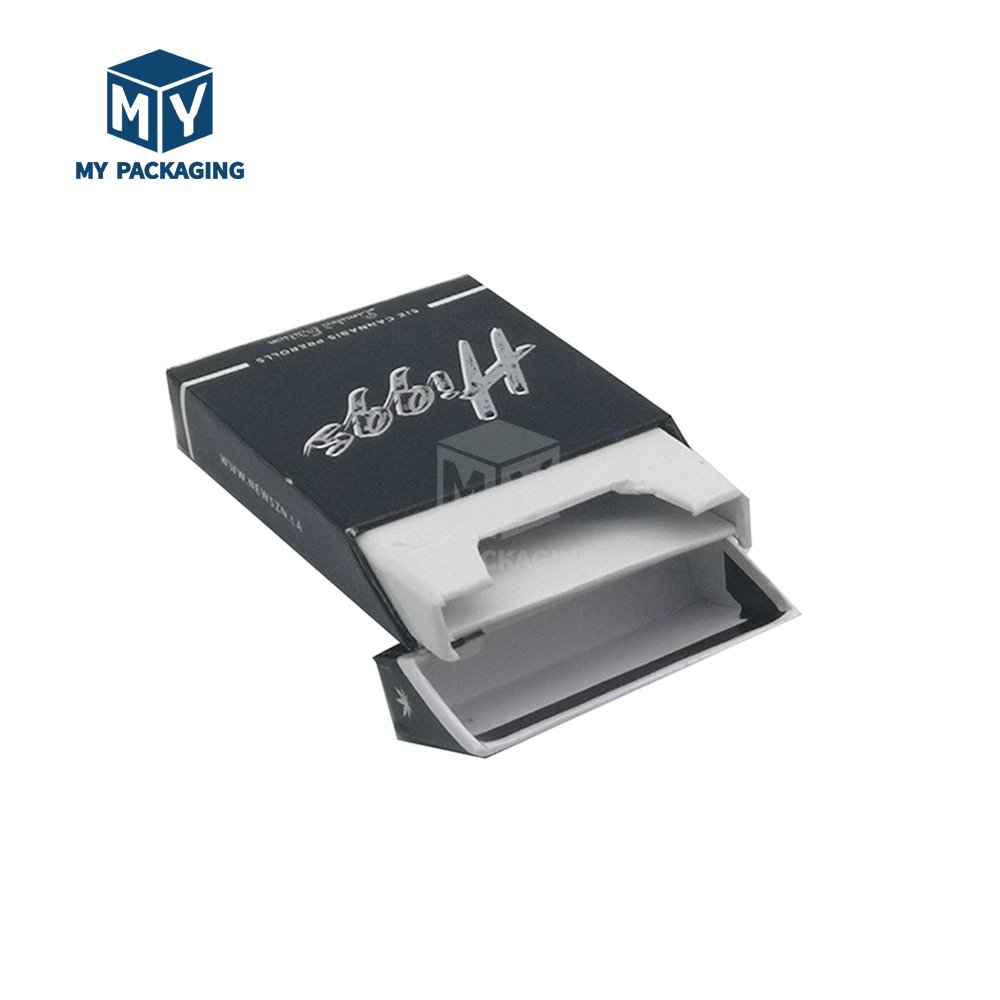 Custom Black Cigarette Cases 5 Packs 4 Packs Packaging Roll Box Push And Hard Paper Slide Box Drawer Cigarettes Paper Box