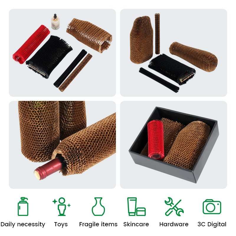Various Colors Protective Long Honeycomb Paper Sleeves Packaging For Cosmetic Packaging