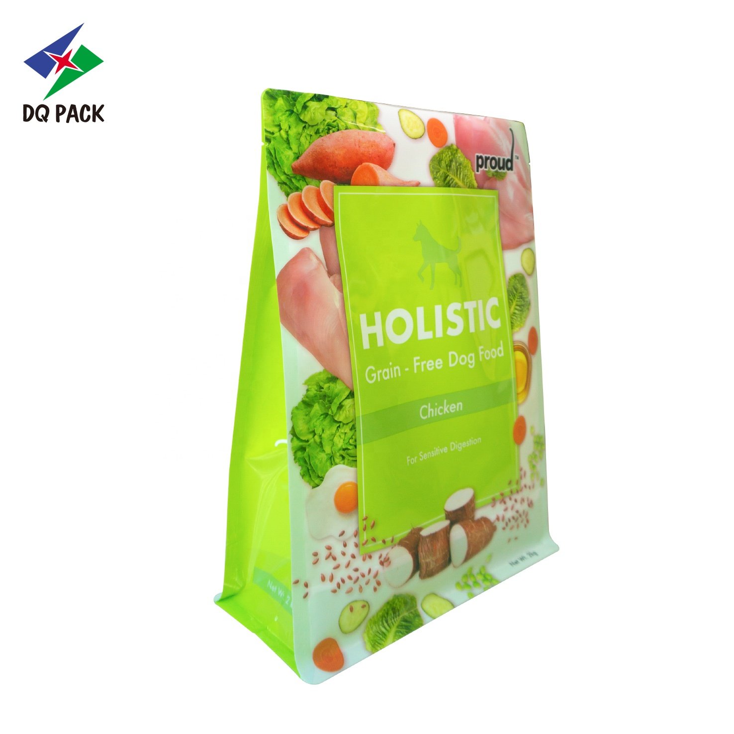 DQ PACK Custom Eco Friendly 5kg 10kg 15KG Big Size side Gusset Flat Bottom Cat Dog Pet Wet Food Packaging Bags Pouch
