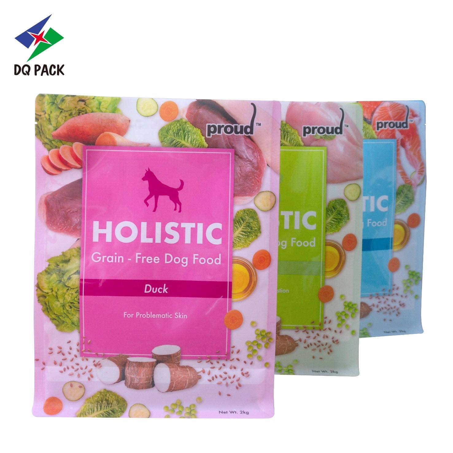 DQ PACK Custom Eco Friendly 5kg 10kg 15KG Big Size side Gusset Flat Bottom Cat Dog Pet Wet Food Packaging Bags Pouch