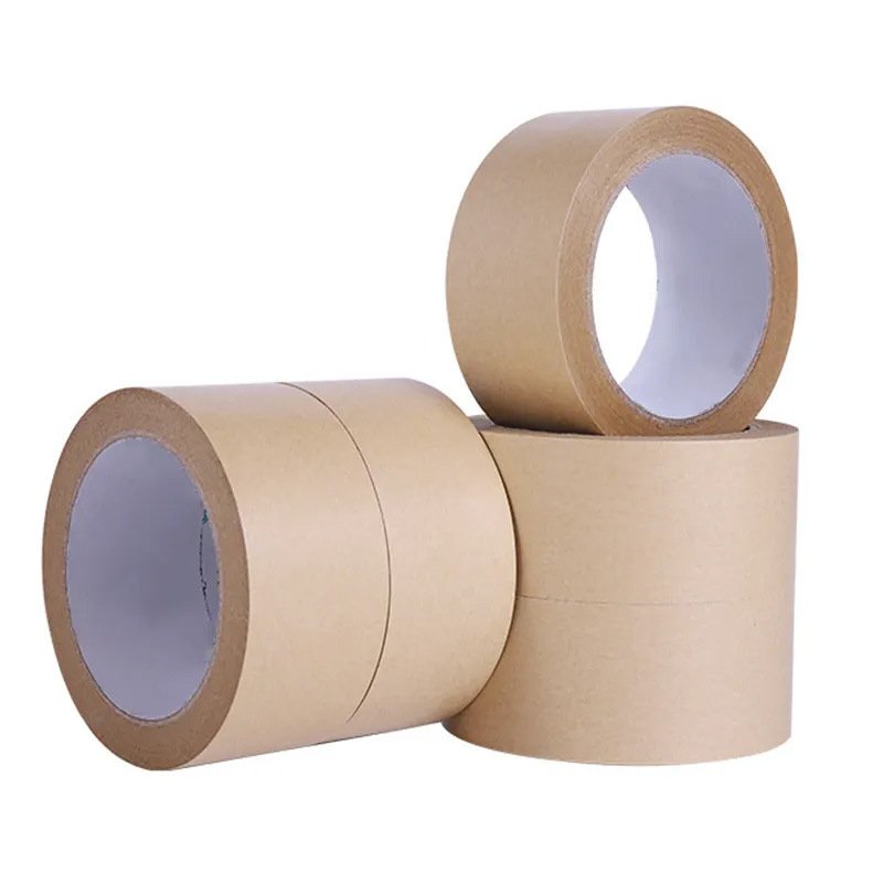 Custom Thick Eco-Friendly Gummed Kraft Paper Tape Single Sided Adhesive Waterproof Hot Melt for Carton Sealing