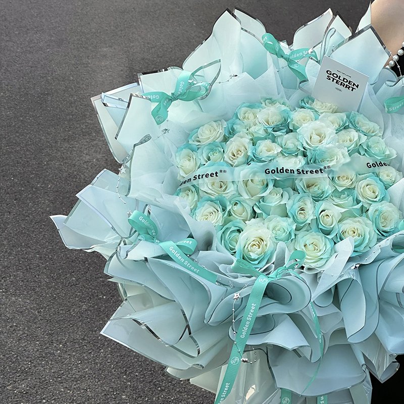 New waterproof bouquet wrapping paper with silver edge jelly film, silver ion water film, flower wrapping paper