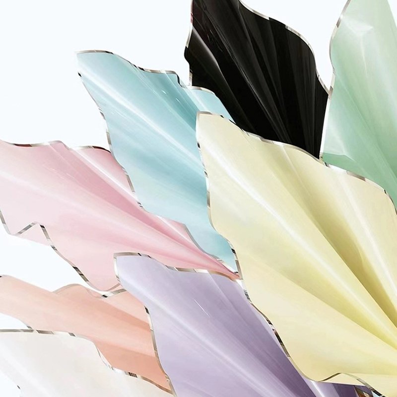 New waterproof bouquet wrapping paper with silver edge jelly film, silver ion water film, flower wrapping paper