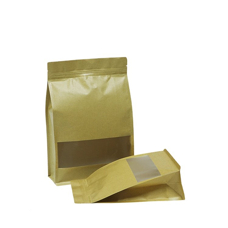 Kraft Ziplock Paper Packing Bags Kraft Paper Bag With Your Own Logo Coffee Custom packaging Bag MOQ 200PCS