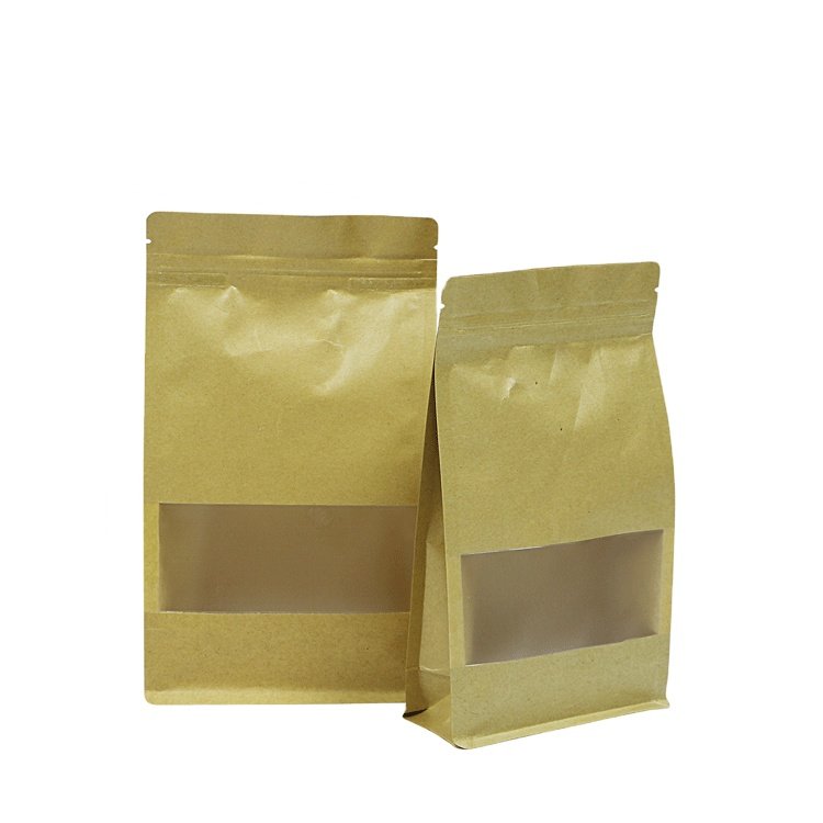 Kraft Ziplock Paper Packing Bags Kraft Paper Bag With Your Own Logo Coffee Custom packaging Bag MOQ 200PCS