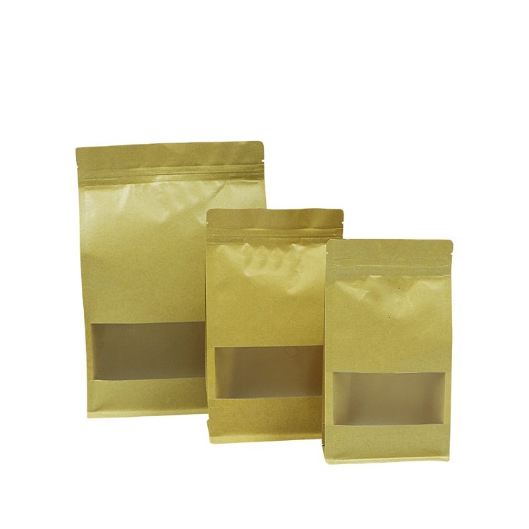 Kraft Ziplock Paper Packing Bags Kraft Paper Bag With Your Own Logo Coffee Custom packaging Bag MOQ 200PCS
