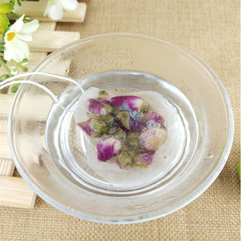 Drawstring sealing PLA biodegradable empty round corn fiber tea bag