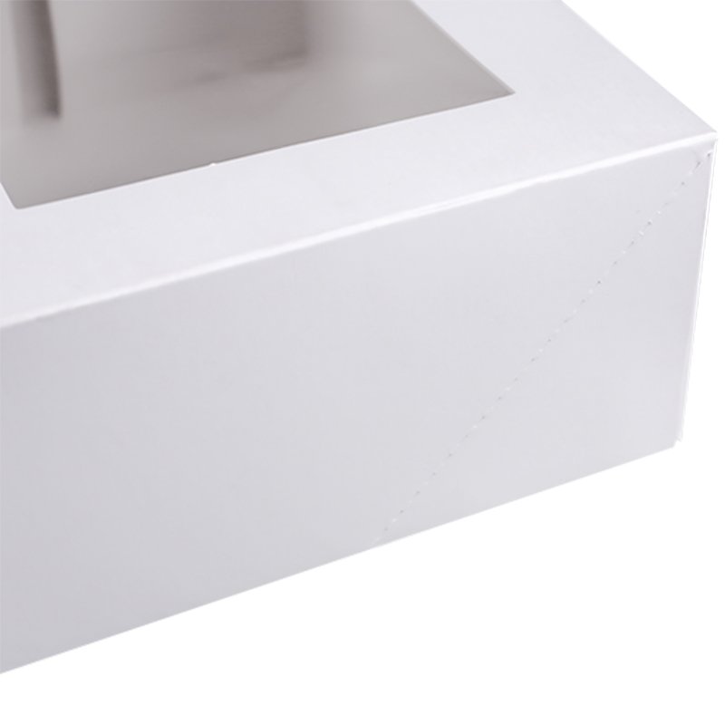 OEM Custom Logo Printed Food Grade White Cardboard Paper Birthday Gift Pastry Cake Box With Clear Window