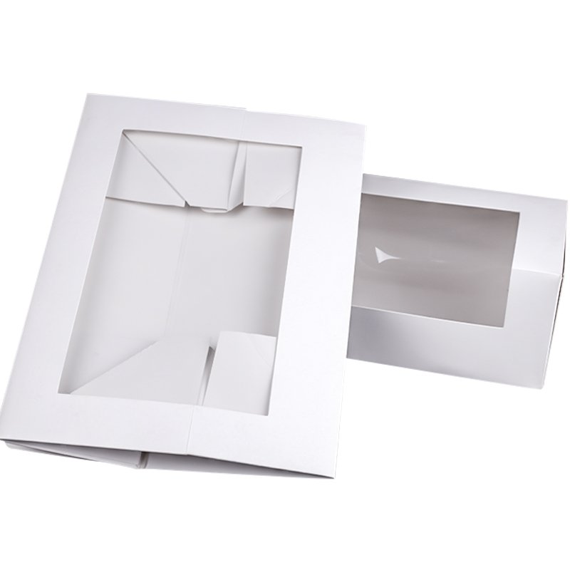 OEM Custom Logo Printed Food Grade White Cardboard Paper Birthday Gift Pastry Cake Box With Clear Window