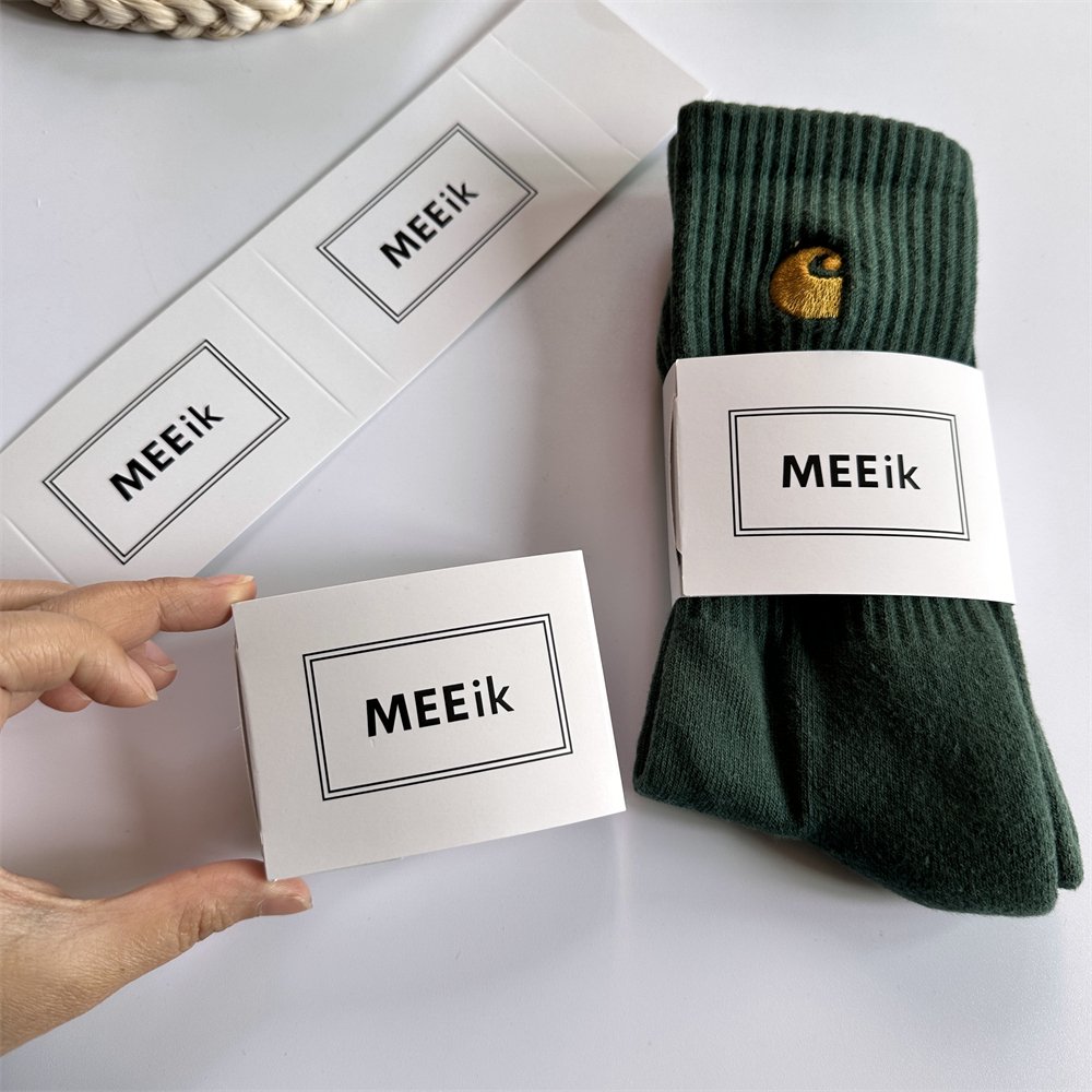 Luxury Custom Black Glossy Paper Packs Of Socks Print Logo New Packaging Wrapping Paper Card For Sock