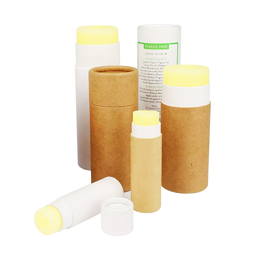 Recyclable Paper Tube Packaging For Natural Deodorant Kraft Cardboard Push-up Tube Packaging For Lip Balm Lipsticks