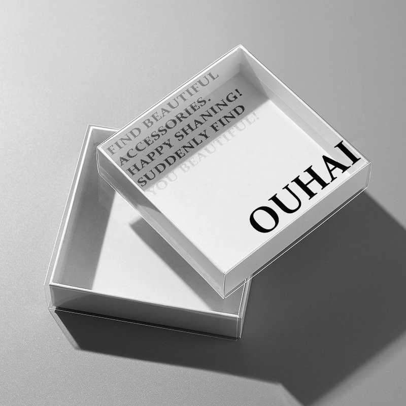 Custom Clear Top Lid View Square Treat Candy Packaging Transparent Gift Paper Boxes with Clear Pvc Window Front