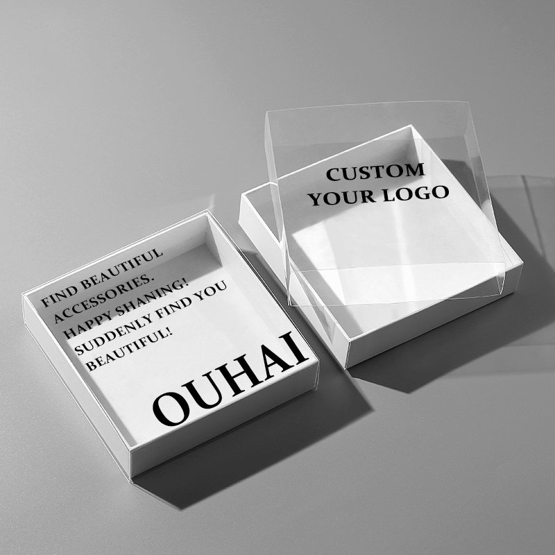 Custom Clear Top Lid View Square Treat Candy Packaging Transparent Gift Paper Boxes with Clear Pvc Window Front