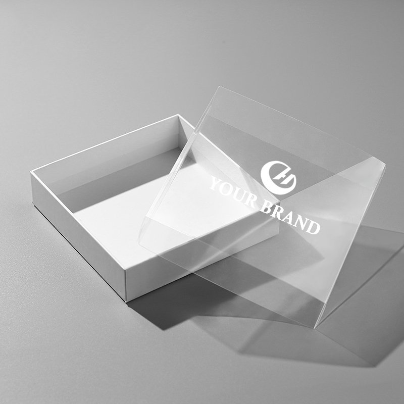 Custom Clear Top Lid View Square Treat Candy Packaging Transparent Gift Paper Boxes with Clear Pvc Window Front