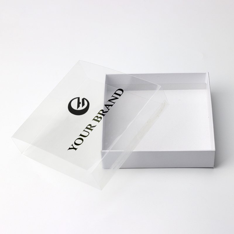 Custom Clear Top Lid View Square Treat Candy Packaging Transparent Gift Paper Boxes with Clear Pvc Window Front