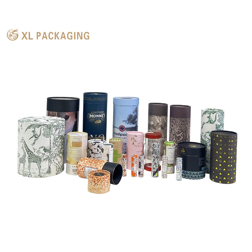 Wholesale Customized Round Box Paper Tube Cylinder Cardboard Kraft Packaging Box Round Box Packaging