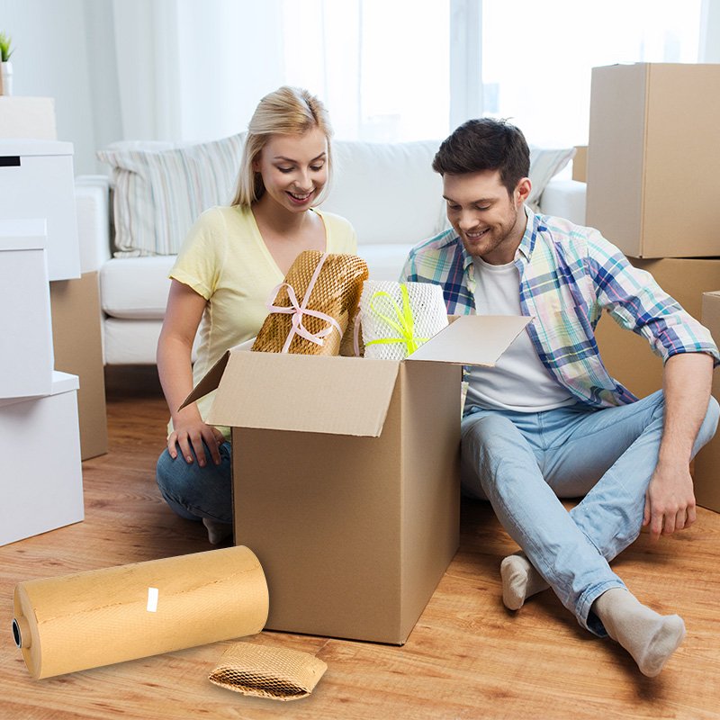 Ready To Ship Packaging Roll Cushion Kraft Filling Buffer Protective Paper Honeycomb Wrap