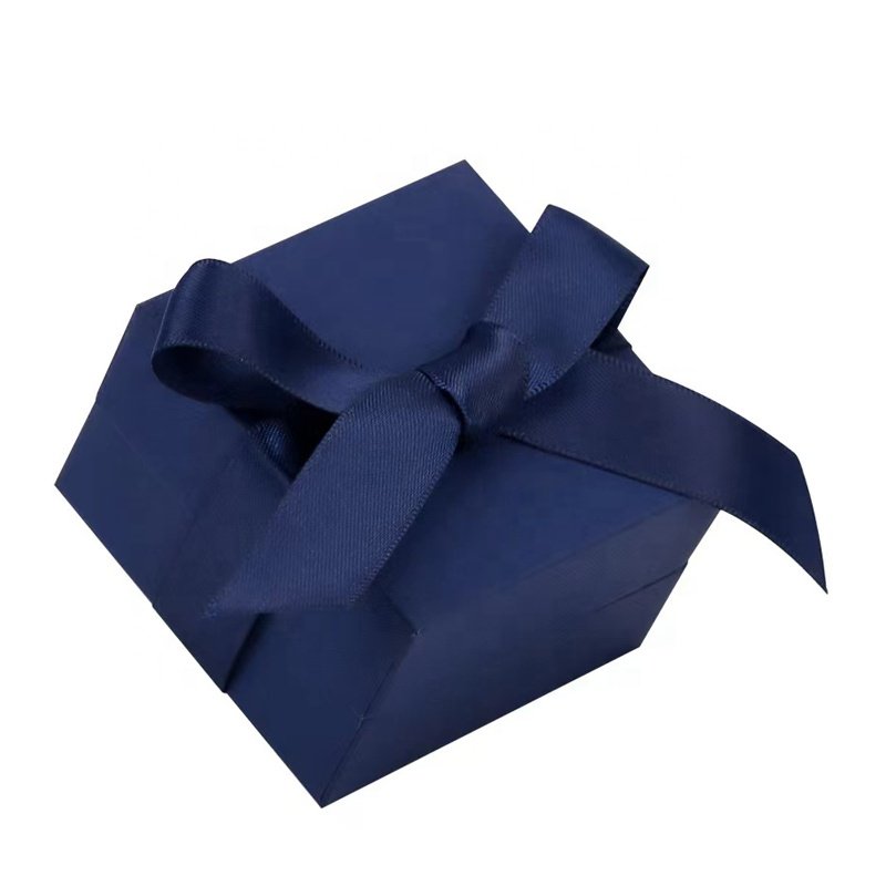 Customized Jewelry Display Boxes Sapphire Blue Color Packing For Ring Pendant And Bracelet