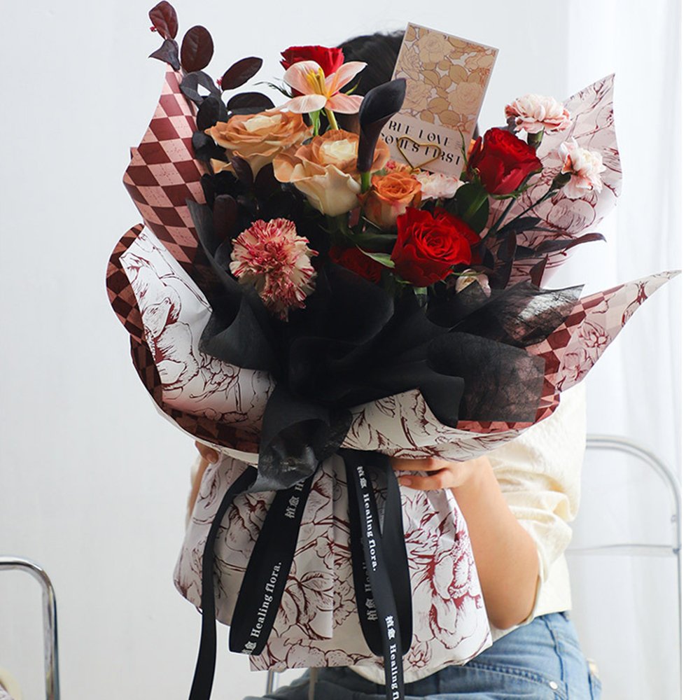 Romantic Two-Color Fresh Flower Packaging Paper High Quality Gifts Wrapping Paper