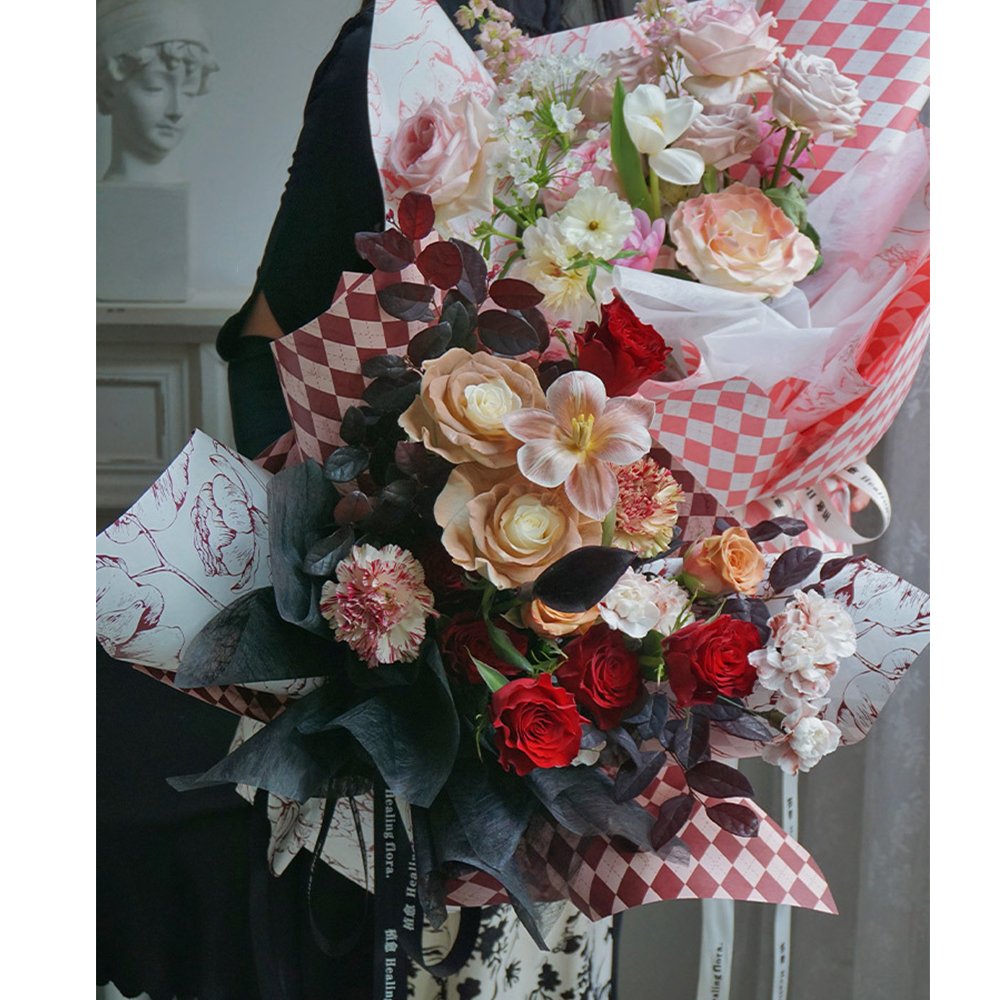 Romantic Two-Color Fresh Flower Packaging Paper High Quality Gifts Wrapping Paper