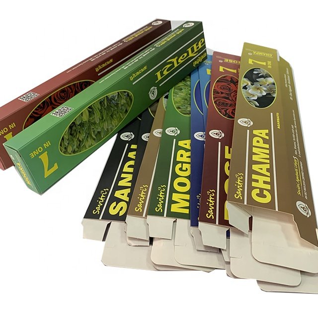 Custom empty folding skincare cosmetic paper box packaging paper boxes with many pattern Portable aromatic incense box