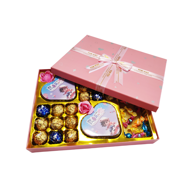 Customized high-quality bow hot stamping silver candy gift packaging paper box