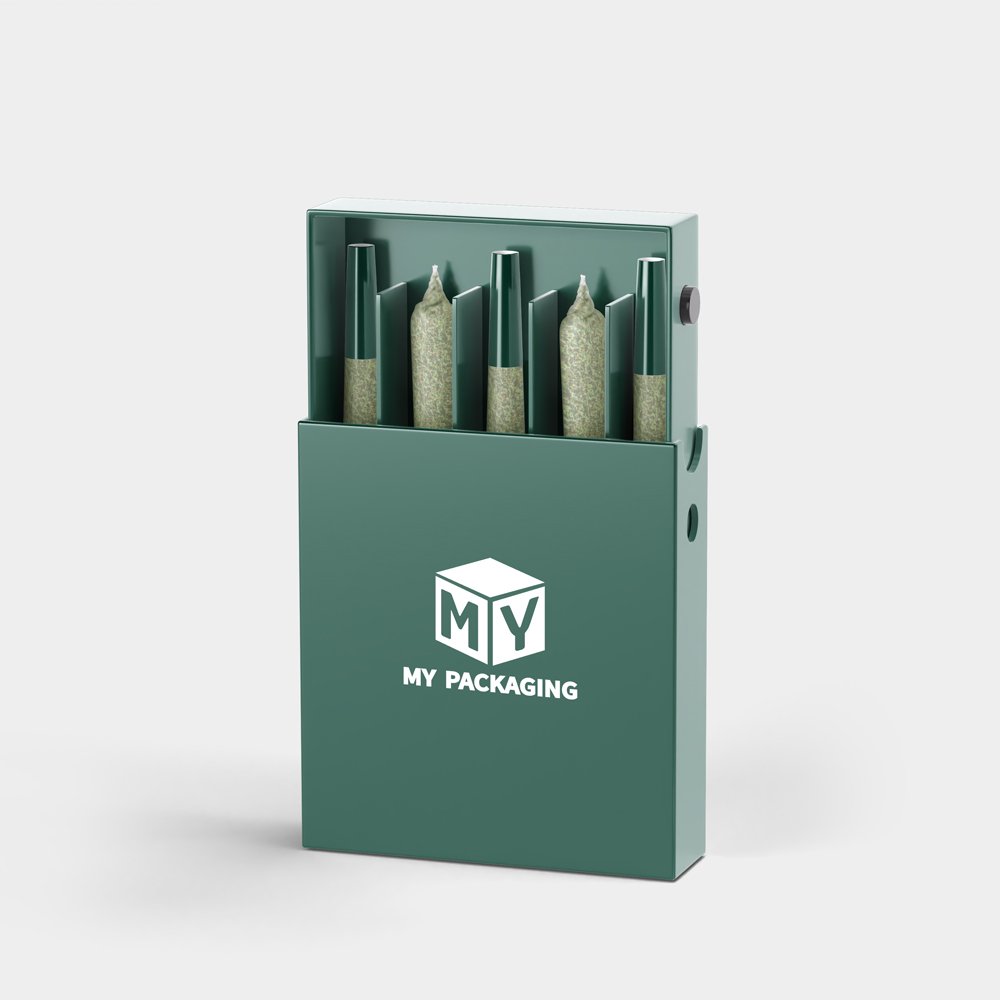 MY Custom Pre Child Resistant Roll Paper box packaging childproof cigarette box with CR Button Tobacco Packaging