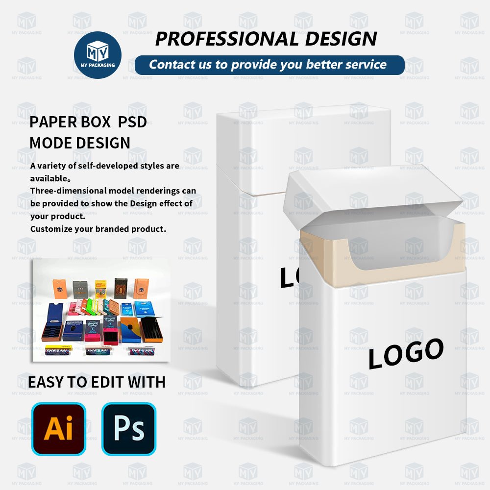 MY Custom Pre Child Resistant Roll Paper box packaging childproof cigarette box with CR Button Tobacco Packaging